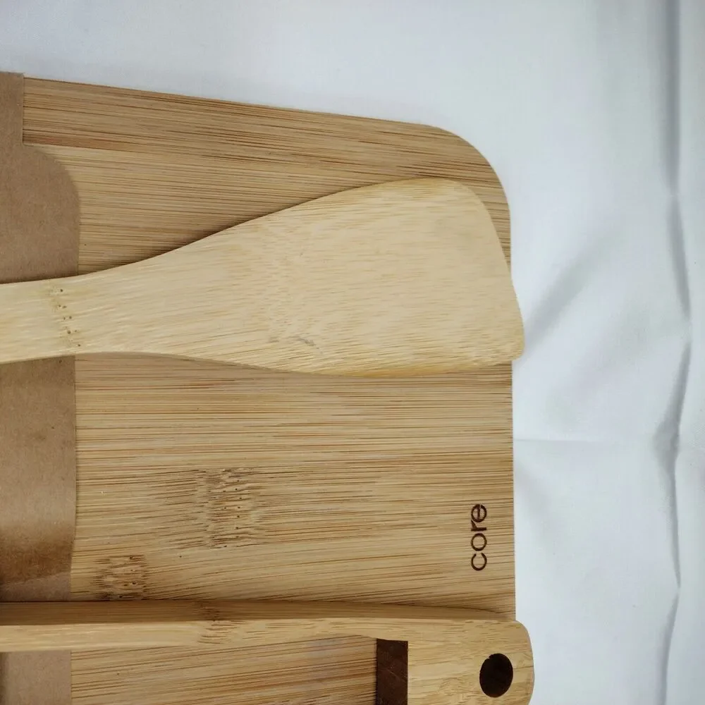 CauseBox Core Bamboo Serve Set 2020 Cutting Board, Spatula & Spoon NEW